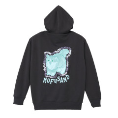 Japan Mofusand Zip Hoodie (L) - Meowing Cats Charcoal Black