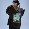 Japan Mofusand Zip Hoodie (L) - Meowing Cats Charcoal Black - 6