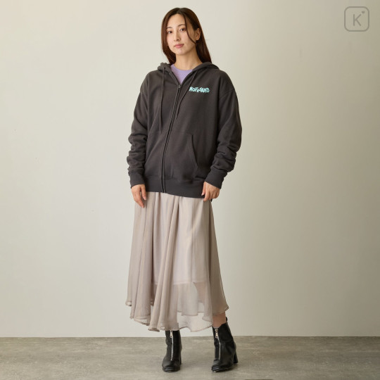 Japan Mofusand Zip Hoodie (L) - Meowing Cats Charcoal Black - 7