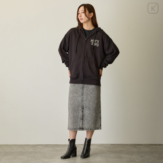 Japan Mofusand Zip Hoodie (M) - Staring Cat Black - 5