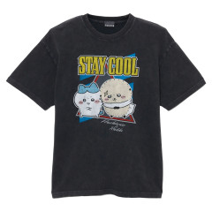 Japan Chiikawa T-Shirt (M) - Hachiware & Rakko : Stay Cool Sumi Black