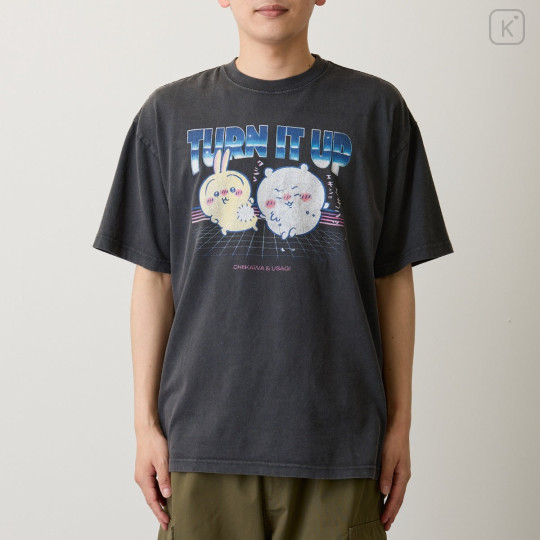 Japan Chiikawa T-Shirt (M) - Chiikawa & Usagi : Turn It Up Sumi Black - 4