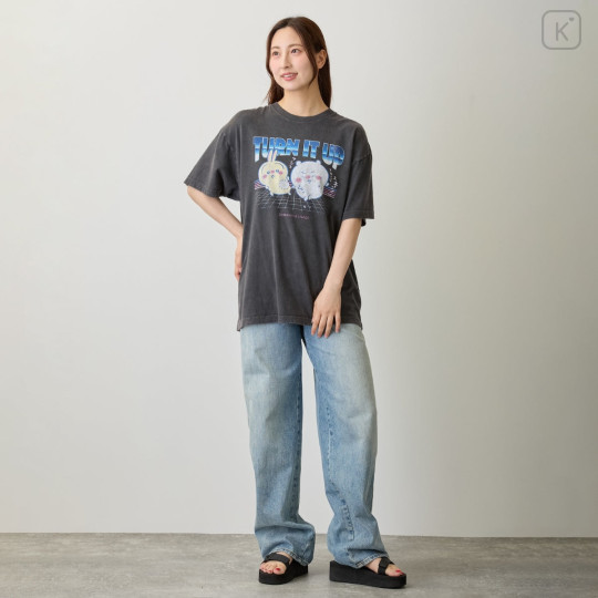 Japan Chiikawa T-Shirt (M) - Chiikawa & Usagi : Turn It Up Sumi Black - 7