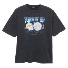 Japan Chiikawa T-Shirt (L) - Chiikawa & Usagi : Turn It Up Sumi Black