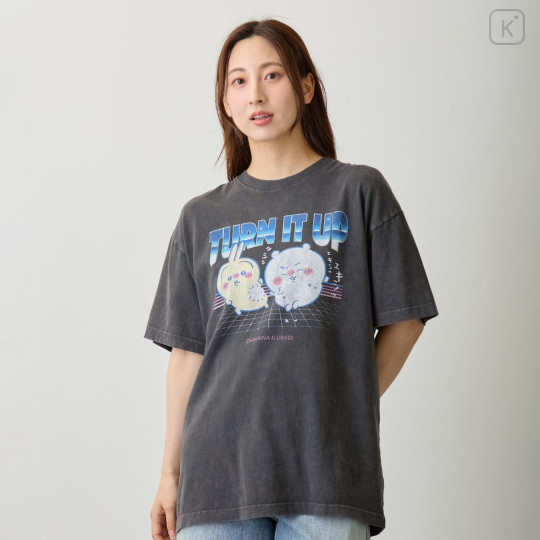 Japan Chiikawa T-Shirt (L) - Chiikawa & Usagi : Turn It Up Sumi Black - 8