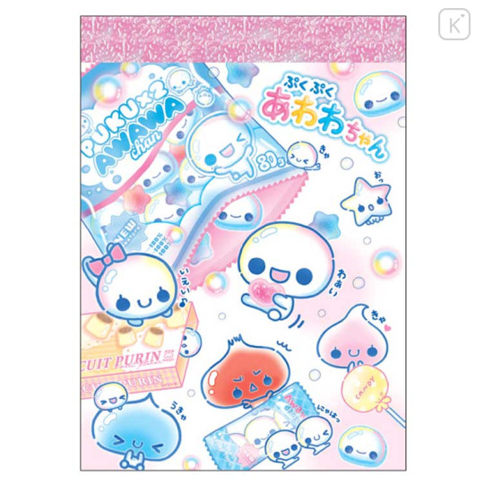 Japan Kamio Mini Notepad - Pukupuku Awawa-chan : Heisei Retro Candy - 1