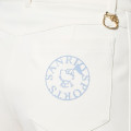 Japan Sanrio Embroidered Ponte Pants (M) - Hello Kitty : Sanrio Sports White - 5