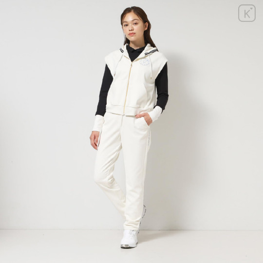 Japan Sanrio Embroidered Ponte Pants (L) - Hello Kitty : Sanrio Sports White - 3
