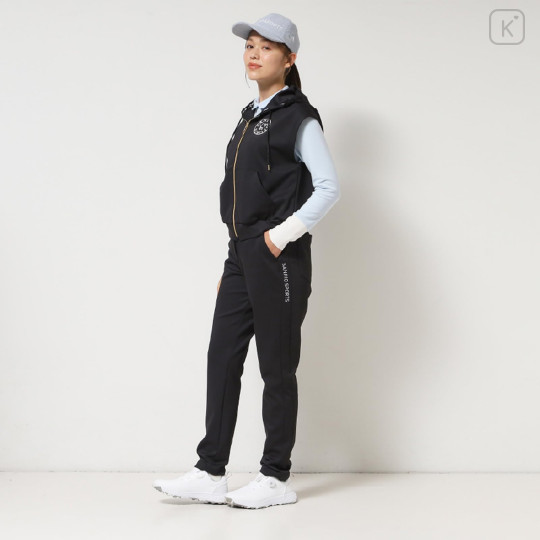 Japan Sanrio Embroidered Ponte Pants (L) - Hello Kitty : Sanrio Sports Black - 4
