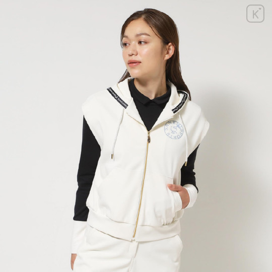 Japan Sanrio Hooded Zip Vest (L) - Hello Kitty : Sanrio Sports White - 2