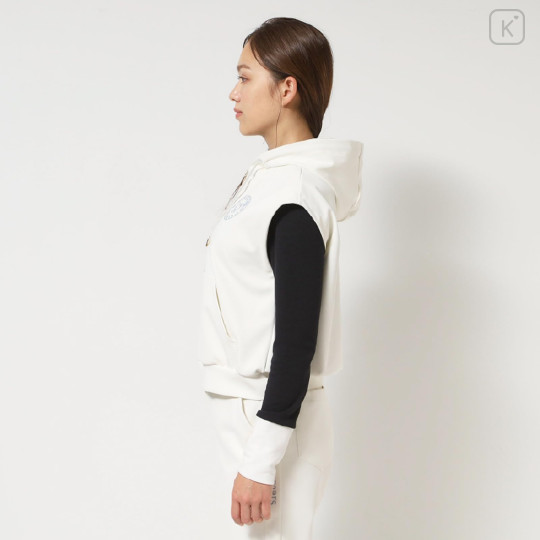 Japan Sanrio Hooded Zip Vest (L) - Hello Kitty : Sanrio Sports White - 7