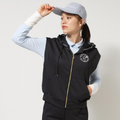 Japan Sanrio Hooded Zip Vest (M) - Hello Kitty : Sanrio Sports Black