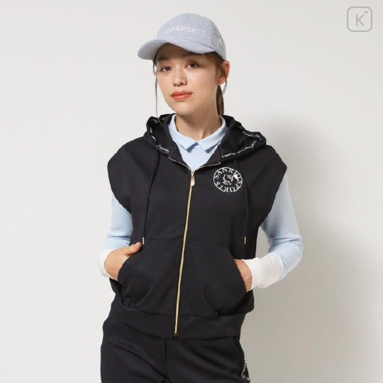 Japan Sanrio Hooded Zip Vest (M) - Hello Kitty : Sanrio Sports Black - 2