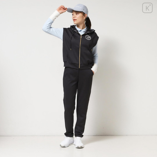 Japan Sanrio Hooded Zip Vest (L) - Hello Kitty : Sanrio Sports Black - 4