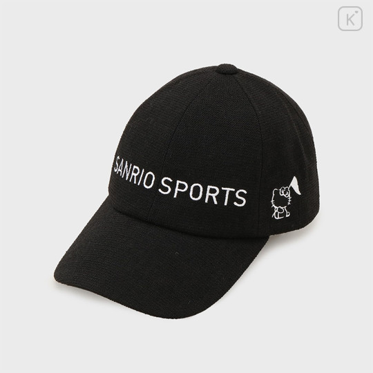 Japan Sanrio Embroidered Tweed Cap - Hello Kitty : Sanrio Sports Black - 1