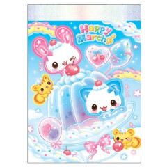 Japan Kamio Mini Notepad - Happy March : Heisei Retro Rabbit & Cat Jelly