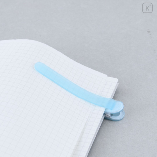 Japan PATAP Silicone Bookmark Book Clip - Clear Blue - 2