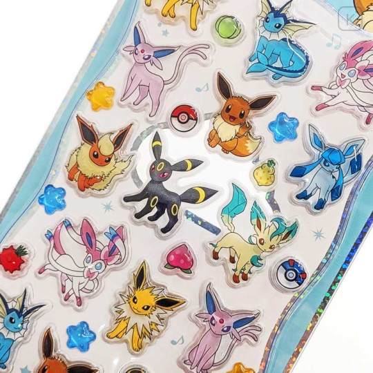 Japan Pokemon Petit Drop Sticker - Eevee Evolution : Holographic Foil - 2