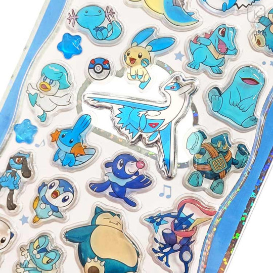 Japan Pokemon Petit Drop Sticker - Kyogre & Latios & Lucario Blue : Holographic Foil - 2