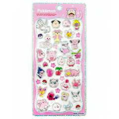 Japan Pokemon Petit Drop Sticker - Slowpoke & Clefairy & Chansey Pink : Holographic Foil