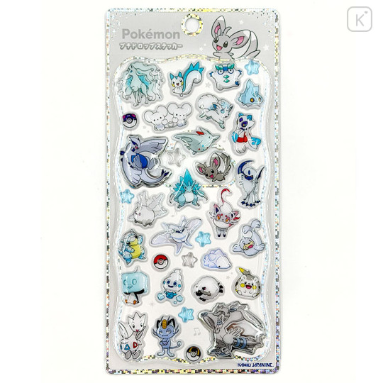 Japan Pokemon Petit Drop Sticker - Minccino & Alolan Ninetales & Lugia White : Holographic Foil - 1