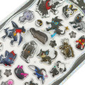 Japan Pokemon Petit Drop Sticker - Garchomp & Darkrai & Luxray Black : Holographic Foil - 2