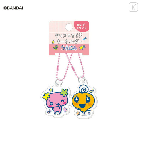 Japan Tamagotchi Acrylic Keychain Connecting Set - Flowerchi & Memetchi - 1