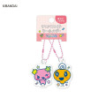 Japan Tamagotchi Acrylic Keychain Connecting Set - Flowerchi & Memetchi - 1