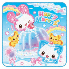 Japan Kamio Mini Towel Handkerchief - Happy March : Rabbit & Cat Jelly
