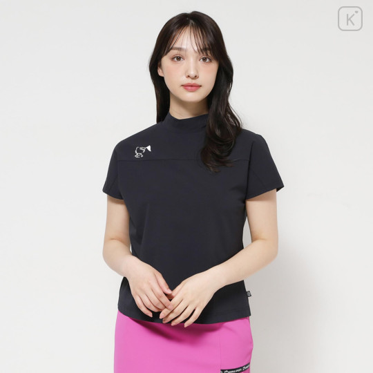 Japan Sanrio Mock Neck French Sleeve Shirt (L) - Hello Kitty : Sanrio Sports Black - 1