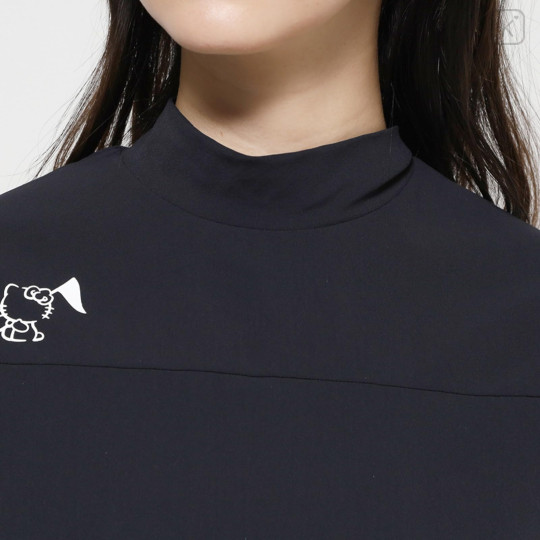 Japan Sanrio Mock Neck French Sleeve Shirt (L) - Hello Kitty : Sanrio Sports Black - 5