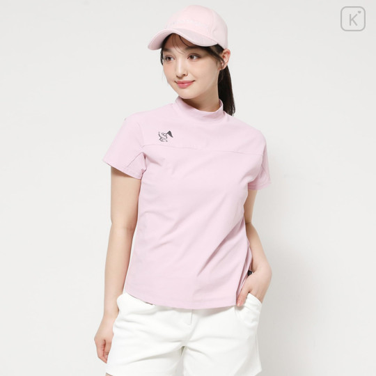 Japan Sanrio Mock Neck French Sleeve Shirt (M) - Hello Kitty : Sanrio Sports Pink - 1