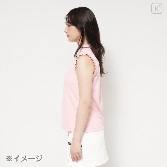 Japan Sanrio Back Ribbon Mock Neck Tuck Sleeves (M) - Hello Kitty : Sanrio Sports White - 3