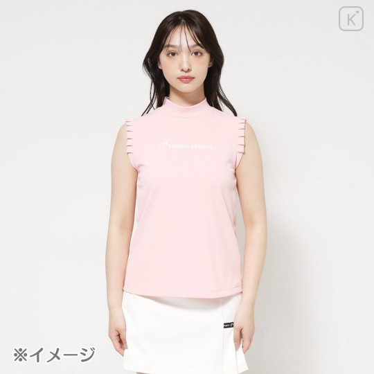 Japan Sanrio Back Ribbon Mock Neck Tuck Sleeves (L) - Hello Kitty : Sanrio Sports White - 2
