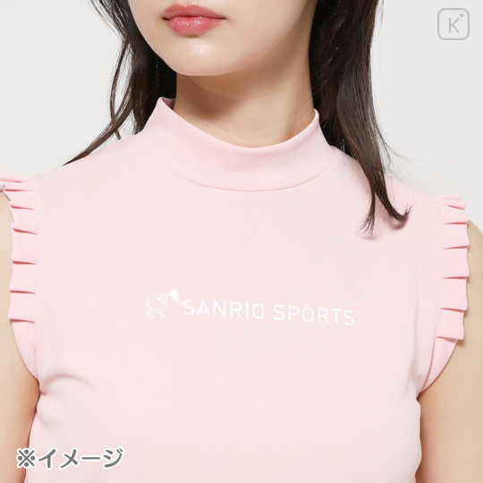 Japan Sanrio Back Ribbon Mock Neck Tuck Sleeves (L) - Hello Kitty : Sanrio Sports White - 5