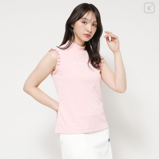 Japan Sanrio Back Ribbon Mock Neck Tuck Sleeves (M) - Hello Kitty : Sanrio Sports Pink - 1