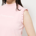 Japan Sanrio Back Ribbon Mock Neck Tuck Sleeves (M) - Hello Kitty : Sanrio Sports Pink - 7