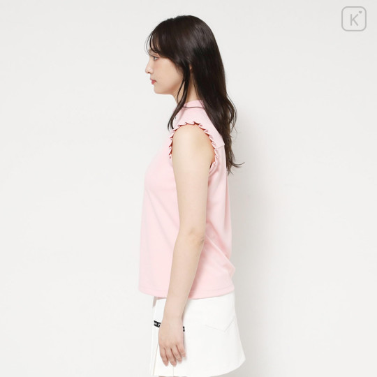 Japan Sanrio Back Ribbon Mock Neck Tuck Sleeves (L) - Hello Kitty : Sanrio Sports Pink - 3