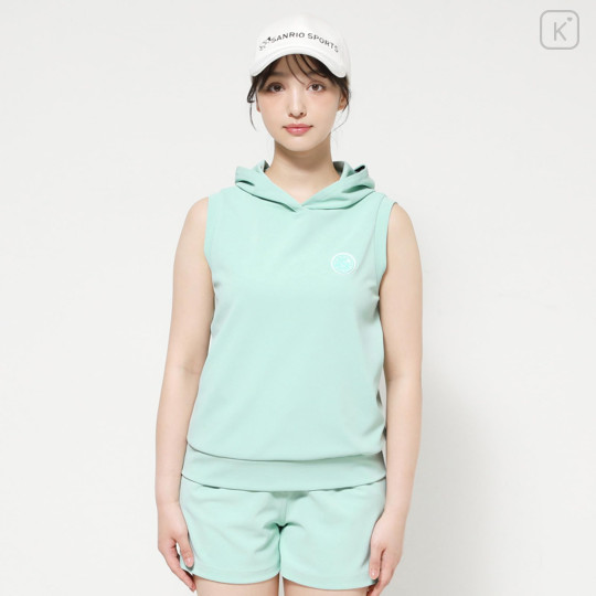 Japan Sanrio Hoodie Vest (L) - Hello Kitty : Sanrio Sports Mint - 3