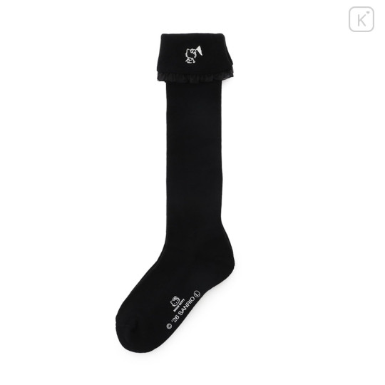 Japan Sanrio High Socks with Frill Design - Hello Kitty : Sanrio Sports Black - 1