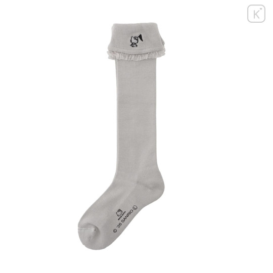 Japan Sanrio High Socks with Frill Design - Hello Kitty : Sanrio Sports Gray - 1