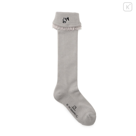 Japan Sanrio High Socks with Frill Design - Hello Kitty : Sanrio Sports Gray - 2