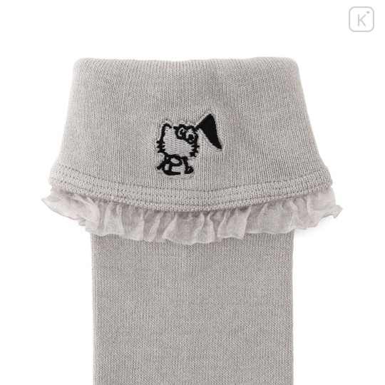 Japan Sanrio High Socks with Frill Design - Hello Kitty : Sanrio Sports Gray - 3