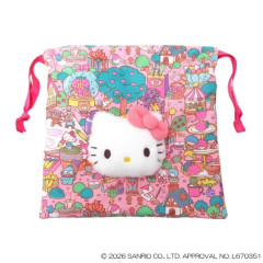 Japan Sanrio Boa Face Drawstring Bag - Hello Kitty : Wrapping