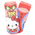 Japan Sanrio Jacquard Socks - Hello Kitty : Circle Ribbon - 1