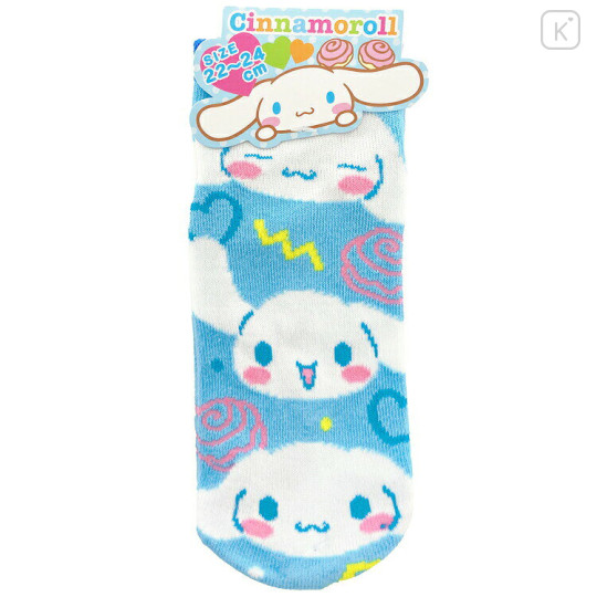 Japan Sanrio Jacquard Socks - Cinnamoroll : Pop Face - 1