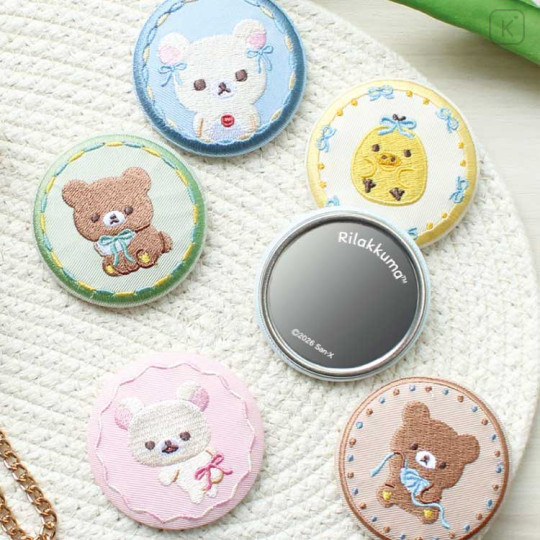 Japan San-X Secret Mini Embroidered Mirror - Rilakkuma : Ribbon Blind Box - 3