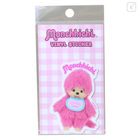 Japan Monchhichi Vinyl Sticker - Monchhichi-kun : ID Photo Colors Pink - 1