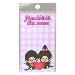 Japan Monchhichi Vinyl Sticker - Monchhichi-chan & Monchhichi-kun : Heart