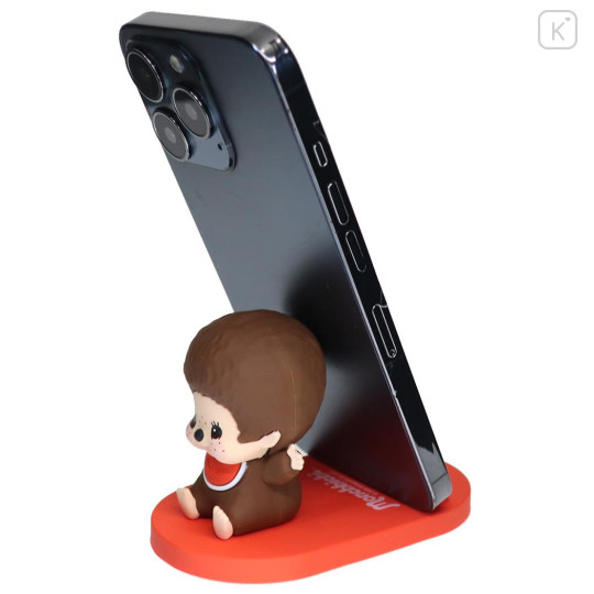 Japan Monchhichi Mascot Smartphone Stand - Monchhichi-kun : Excited Red - 3